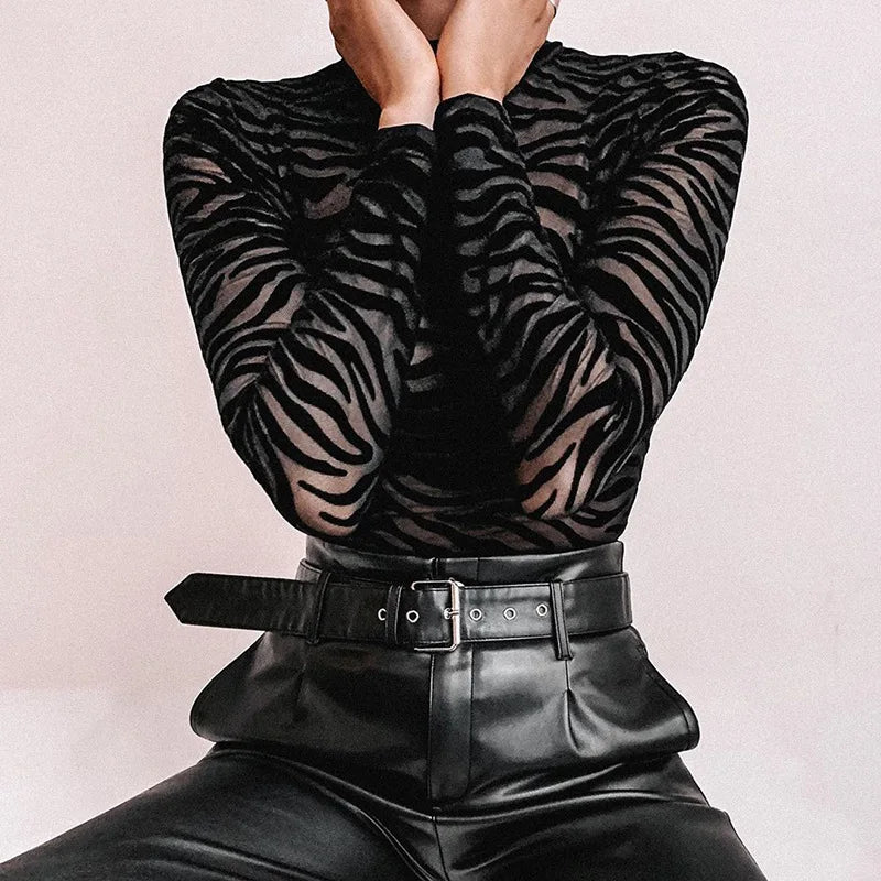 Young Wild & Free  Black Mesh Long Sleeve Bodysuit Top
