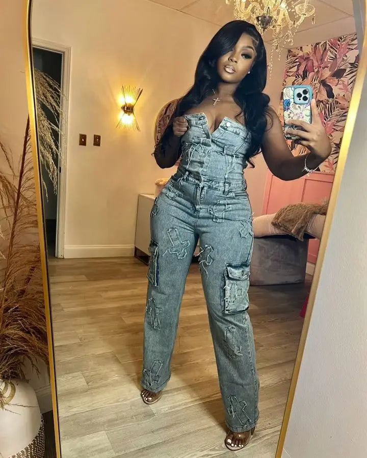 Day Or Night Jeans Cargo Denim Jumpsuit