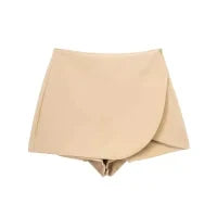Skort Girl!  Asymmetric Skirt Style Short Bottoms