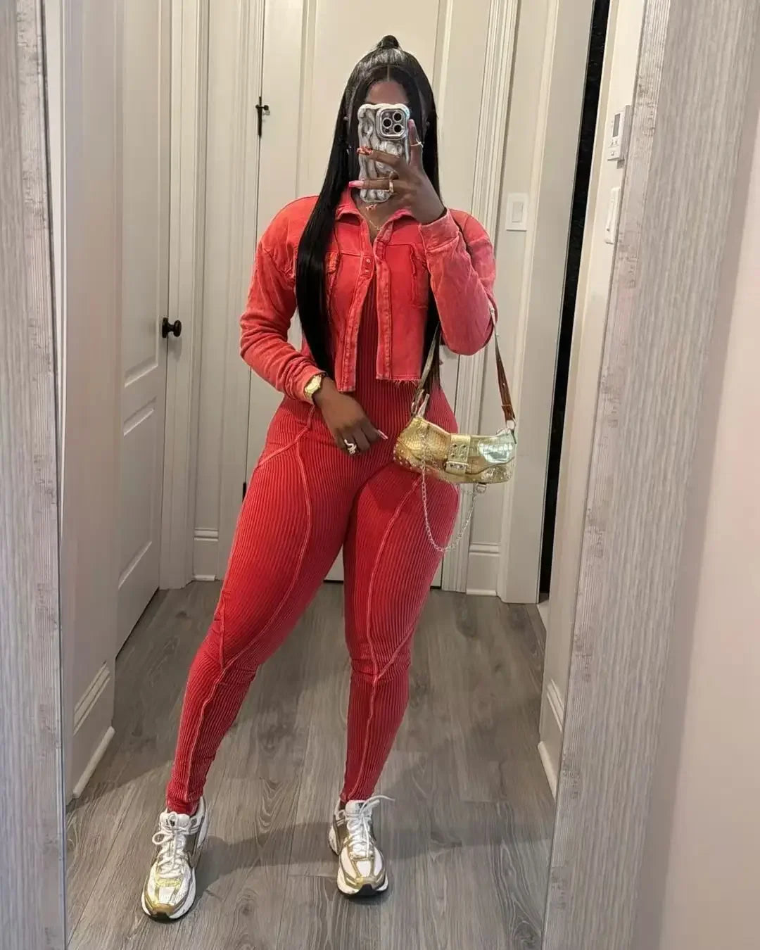 The Grind Never Stops!  Rib Crop Jacket and Pants Set