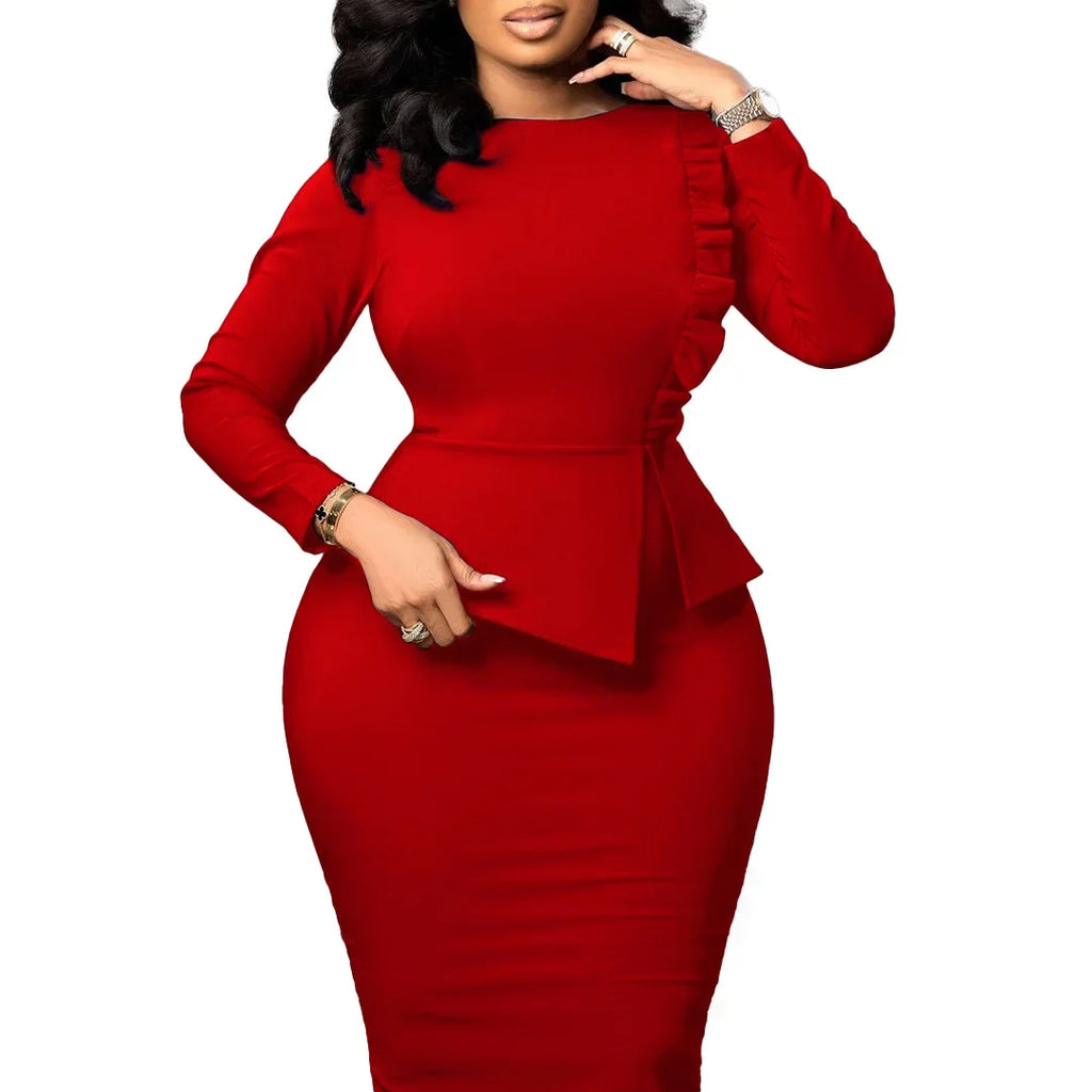 Bossy At Heart! Bodycon Midi High Waist Dress