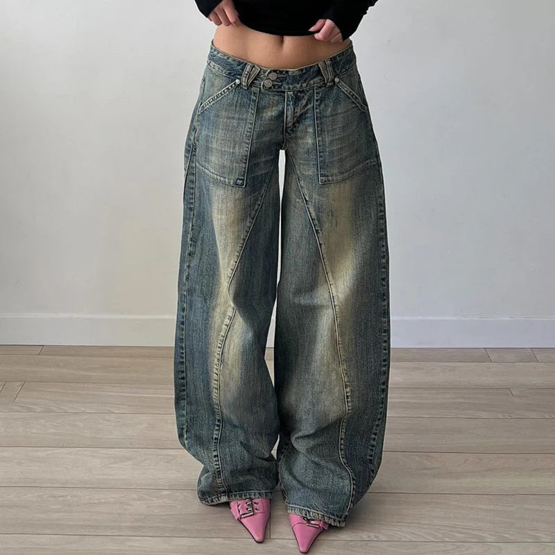 Wear What I want Vintage Loose Fit Denim Bottoms