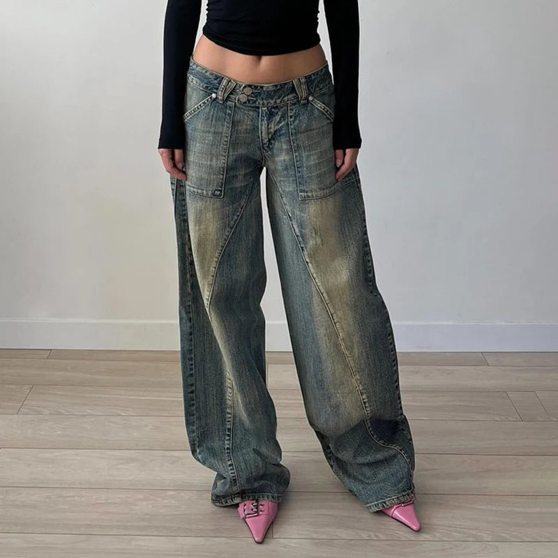 Wear What I want Vintage Loose Fit Denim Bottoms