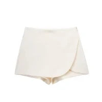 Skort Girl!  Asymmetric Skirt Style Short Bottoms