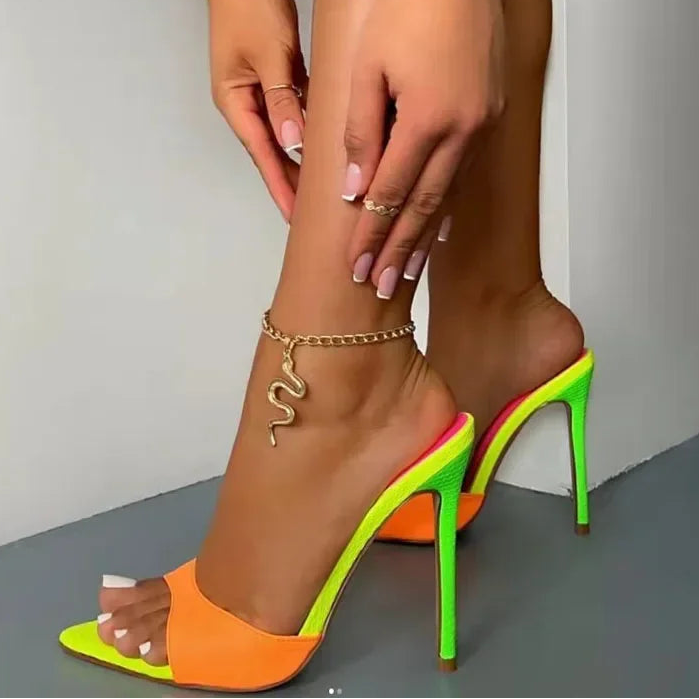 "I Make Money Moves!" Neon Colored Stiletto High Heels